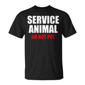 Camiseta de animal de servicio con la inscripción 'No acariciar' para amantes de los animales - Product Image 1
