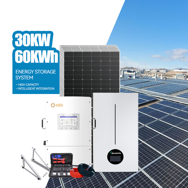 Commercial On/Off/Hybrid Grid Solar System 30kw 50KW Energy Photovoltaic Complete Package Grid Tie Solar System