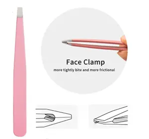 Tùy Chỉnh Mỹ Phẩm Tweezer 2 Cái 4 Cái Đen Hồng Nghiêng Lông Mi Nhọn Lông Mày Tweezers Set Với Trường Hợp