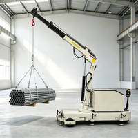 Grue mobile électrique à bras télescopique à trois sections, capacité de 2 tonnes, entrepôt, levage hydraulique à 360 degrés