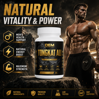 Capsules d'extrait de Tongkat Ali en gros OEM/ODM : Soutient l'énergie et la vitalité masculine, antioxydant, sans gluten, végétalien, sans OGM