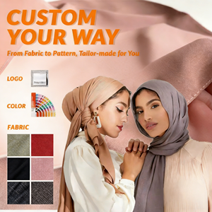 ผ้าคลุมศีรษะฮิญาบชีฟองยาวผ้าไหมเมดินาคุณภาพสูง พร้อมโลโก้สั่งทำพิเศษ ผ้าคลุมไหล่พรีเมียมเนื้อหนาสำหรับผู้หญิง ให้สัมผัสนุ่ม ขายส่ง - Product Image 1