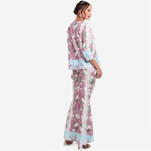 Vente en gros de vêtements musulmans rayés à la mode Jubah nouveau design vêtements Kurta <span class=keywords><strong>Baju</strong></span> <span class=keywords><strong>Kurung</strong></span> avec fille pour robe islamique - Product Image 4