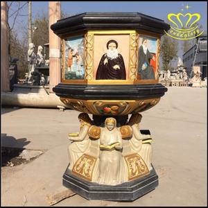 Cristo Iglesia Catedral Estatua de mármol Piedra tallada Fuente bautismal Lavabo Diseño intrincado Escultura de arte - Product Image 4