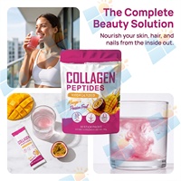 Aangepaste Collageen Peptide Poeder Drinkmix 5g Portie Gehydrolyseerd Collageen Supplement Enkelvoudige Portie Sachet OEM Fabrikant