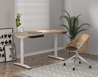 Table d'étude ergonomique professionnelle OMNI, bureau électrique réglable en hauteur avec une large plage de hauteur et des roulettes