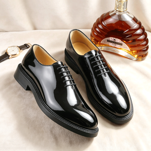 Scarpe Formali da Uomo in Pelle di Vacchetta Lucida, Moderne e Comode per Matrimoni, Cerimonie di <span class=keywords><strong>Laurea</strong></span>, Balli di Gala e Testimoni dello Sposo - Product Image 4