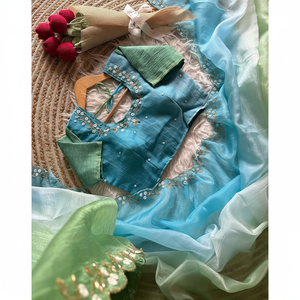 Vente chaude à la mode ethnique déclaration de mode Georgette tissu Saree pour mariage et événements ethniques Occasions de grossiste indien - Product Image 1