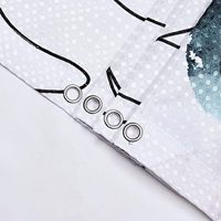 Ensemble de rideaux de douche 3D LIVING Boho Modern Mid Century Botanical Flower en tissu gaufré semi-transparent imperméable avec 12 crochets métalliques