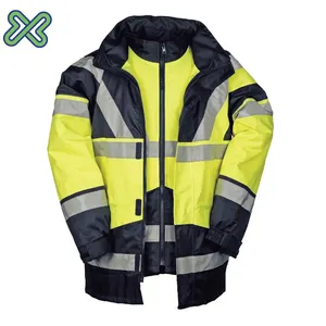 Ansi class 3 two tone reflective heavy 3 in 1 jacket