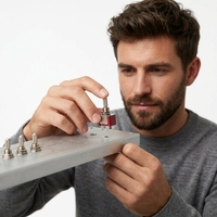 Interrupteur à levier en bakélite avec poignée métallique ON-OFF-ON 3 broches 125VAC 15A pour utilisation en automatisation industrielle