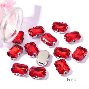 Longue griffe octogonale diamant robe de mariée <span class=keywords><strong>col</strong></span> cousu à la main strass verre <span class=keywords><strong>bijoux</strong></span> à bricoler soi-même Flatback coudre sur la partie supérieure Hot-Fix - Product Image 6