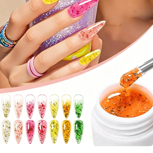 BIN Smalto Semipermanente UV Gel Effetto Fiori Secchi Traslucido Naturale Floreale Soak Off LED per Salone Casa Fai da Te Manicure - Product Image 3