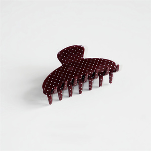 French Retro Polka Dot <strong>Hair</strong> Claw Large Red Blue Black <strong>Burgundy</strong> Updo Clip Instagram Fashion <strong>Hair</strong> <strong>Accessories</strong> - Product Image 6