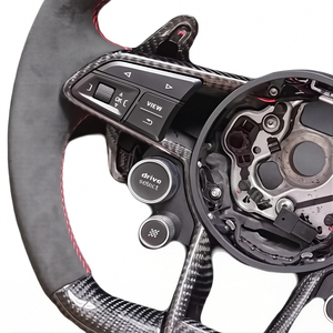 Con volante <span class=keywords><strong>Audi</strong></span> de fibra de carbono forjado estilo deportivo LED para A7 RS RS3 C7 Q5 Q7 S3 S5 8V B8 B9 S4 Q3 Q8 TT A8 - Product Image 3