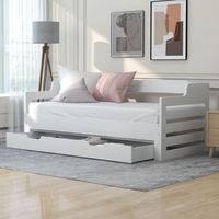 Canapé-lit double moderne rétractable avec tiroirs de rangement, en bois massif, lit double superposé pour enfants, gain de place