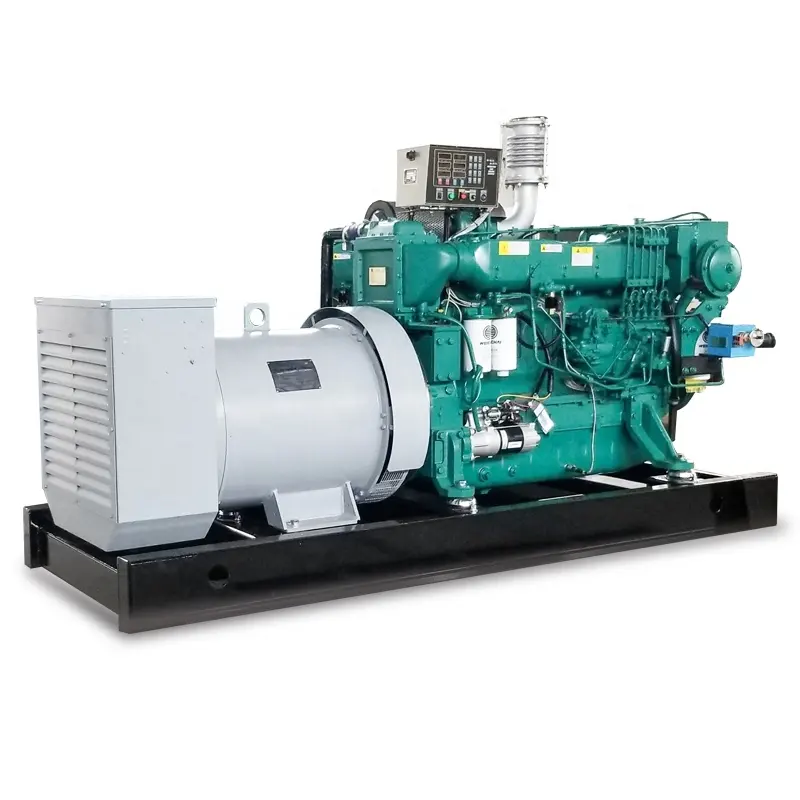 Set Generator Diesel 300KW Rpm Rendah 50HZ dengan Alternator Cincinnati Didukung Oleh Mesin Kelautan Weichai