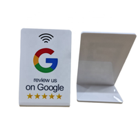 Personnaliser les médias sociaux en acrylique NFC Menu Display Table Stand NFC Google Review Stand