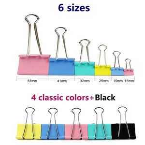 Kích cỡ khác nhau đầy màu sắc văn phòng màu đen giấy <span class=keywords><strong>Clips</strong></span> Set kim loại mini Chất kết dính <span class=keywords><strong>Clips</strong></span> - Product Image 4