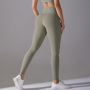 Leggings de yoga pour femmes, taille haute, dos en V, effet push-up pour la gym, le fitness et les entraînements professionnels - Product Image 1