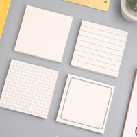 Bloc-notes adhésif carré réutilisable, lignes quadrillées, cadre vierge, blocs-notes en papier kraft, pour étudiants, bureau, écriture