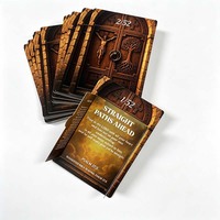 Boîte rigide de luxe avec estampage doré, fenêtre à ouverture facile, cartes d'affirmation avec versets bibliques chrétiens, carton offset UV
