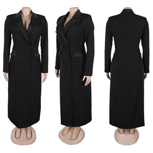 Di alta qualità <span class=keywords><strong>giacca</strong></span> lunga da donna elegante da donna con colletto <span class=keywords><strong>abito</strong></span> aderente abiti cappotto lungo Business <span class=keywords><strong>giacca</strong></span> lunga per le donne - Product Image 6