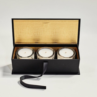Ensemble de bougies parfumées multiples, boîte d'emballage rigide magnétique avec laminage mat et revêtement UV, boîte cadeau de luxe personnalisée pour 3/4 bougies