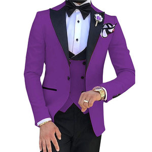 2024 Chất Lượng Cao Tùy Chỉnh Boutique Rắn Màu Mens Kinh Doanh Trang Phục Chính Thức Phù Hợp Với Ba Mảnh Đặt Chú Rể Đám Cưới - Product Image 4
