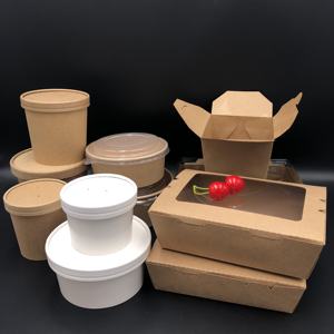 Kotak Makan Siang Bento Sekali Pakai Custom <span class=keywords><strong>2</strong></span> Kompartemen Kertas Kraft Food Grade Laminasi Matt Kemasan Makanan Cepat Saji - Product Image 6