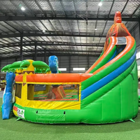 Château gonflable dinosaure en PVC avec toboggan pour enfants et adultes, jeu intérieur/extérieur