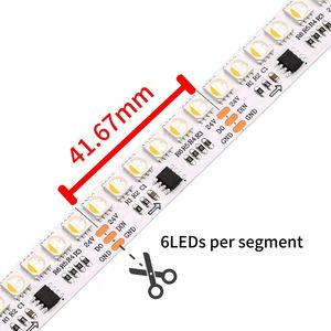 Luces de escenario placa negra <span class=keywords><strong>Led</strong></span> ArtNet <span class=keywords><strong>Matrix</strong></span> WIFI luz hoteles Dc24v Ucs2904 2,0 KHZ 65536 nivel gris 144led Rgbw tira Flexible - Product Image 2