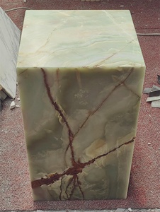 เฟอร์นิเจอร์ห้องนั่งเล่นยุคใหม่ UnionStone โต๊ะข้างทรงสี่เหลี่ยมหินออนิกซ์สีเขียว โต๊ะข้างหินอ่อนหรูหรา โต๊ะฐานหินอ่อนออนิกซ์ - Product Image 5