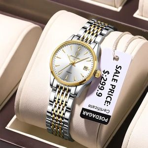 Reloj POEDAGAR 266 Elegante para Mujer, Diseño Simple y Moderno con Calendario, Correa de Acero Inoxidable, Resistente al Agua, Manecillas Luminosas, Regalo para Chicas - Product Image 1