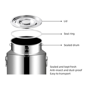 Thùng đựng sữa bằng thép không gỉ, kín hơi, dung tích lớn, chống rò rỉ, có nắp đậy - Product Image 3