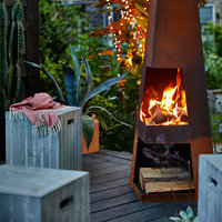 Brasero personnalisé en acier corten de style rouillé pour l'extérieur et le jardin Anneau de feu à bois Foyer