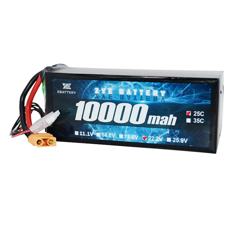 ZYE Chất Lượng Cao 10000 12000Mah 4s14.8v 3S 6s2.2v Rc Lipo Battery Pack 20c25c Cho Drone