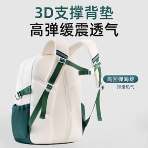 Zuoyou Student <b>Backpack</b> 15 Inches Green Unisex Lightweight Large Capacity Everyday Use <b>School</b> Travel Bag - Product Image 3