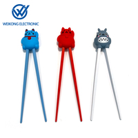 Palillos de plástico de animales de dibujos animados para niños, lindo diseño de oso Panda para aprendizaje elemental, palitos de comida para entrenamiento de electrodomésticos