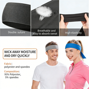 IFOND Unisex 6cm Genişliğinde Polyester Spor Bandı, logo ile özelleştirilebilir, Hızlı kuruyan, ter emici, yüksek esneklikli ve ayarlanabilir. - Product Image 3