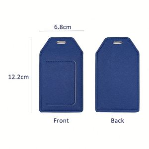 Étiquette de bagage en cuir PU gris minimaliste, personnalisable avec impression de lettres, accessoire d'identification portable pour valise de voyage - Product Image 4