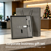 Boîte d'emballage magnétique A5 haut de gamme avec logo imprimé, bloc-notes à chargement sans fil avec stylo, coffret cadeau d'entreprise pour Thanksgiving