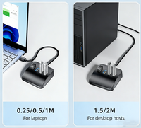 Hub USB 3.0 4 ports Type-C avec sortie DC, en ABS, transfert de données haute vitesse, base antidérapante, Plug & Play pour PC portable