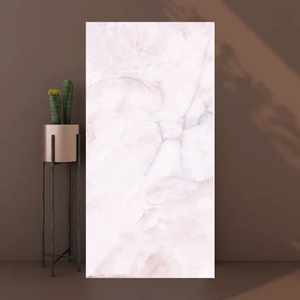 Carrelage <span class=keywords><strong>en</strong></span> porcelaine vitrifiée brillant effet marbre rose clair, 10 mm d'épaisseur, imitation pierre, antidérapant, antibactérien, résistant aux acides, garantie 5 ans - Product Image 2