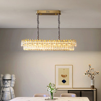 Salon Suspension Chambre Villa Or Led Moderne Grand Lustre En Cristal De Luxe Lumières