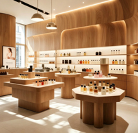 Vitrines de présentation de cosmétiques de luxe abordables, armoires à parfums modernes, armoires de rangement et de présentation pour la vente au détail, design d'intérieur