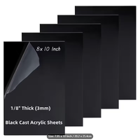Plaque en acrylique noir pour découpe laser, format personnalisé, panneau PMMA opaque, plexiglas pour signalétique, gravure DIY, épaisseur 1/8 po (3 mm)