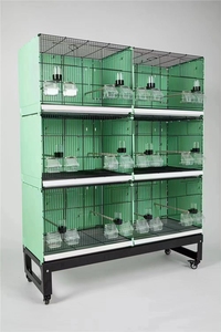 Cages à canaris en fil métallique blanc empilables et pliables, faites à la main, emballage en carton pour oiseaux amoureux - Product Image 1