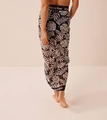 Black Floral Pareo Sarong <b>Beach</b> <b>Wrap</b> Printed Cover Up <b>Skirt</b> Lightweight Swimwear Accessory Summer Resort Fashion Clothing - Product Image 2
