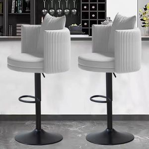Taburete de <span class=keywords><strong>Bar</strong></span> de Lujo - Silla Alta Ajustable en Altura con Función Giratoria, Tapicería de Cuero Genuino para <span class=keywords><strong>Isla</strong></span> de Cocina y <span class=keywords><strong>Bar</strong></span> en Casa - Product Image 4
